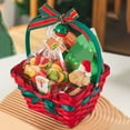 thumbnail image 1 of hengsof Christmas Gift Basket Empty Wrapping Set, Bow Ribbon Xmas Gifts for Women Men Kids, Storage Toy Snack Basket with Handle for Home Christmas Decorations, 1 of 6