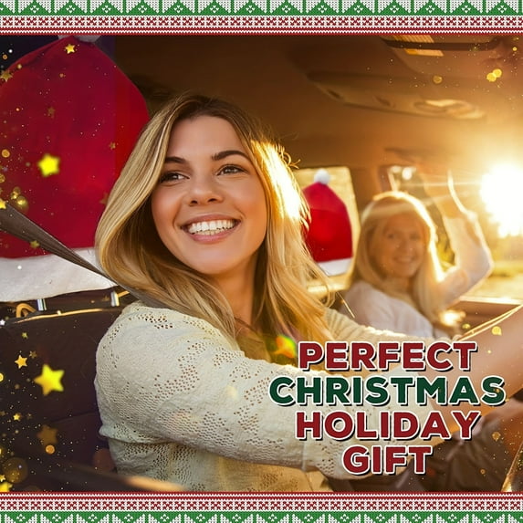 hengsof Christmas Hat Car Headrest Cover Festive Seat Decor for Cars Holiday Travel Ideal for Christmas Car Decor