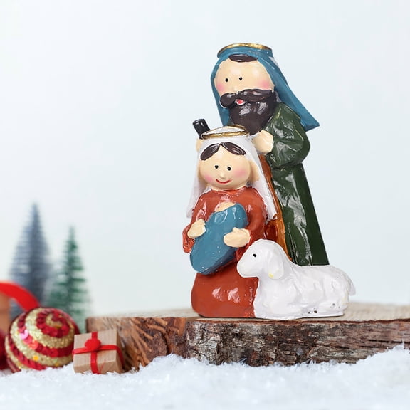 hengsof Christmas Nativity Resin Ornaments Figurine Set for Home Desktop Shelves Holiday Religious Displays Ideal for Christmas