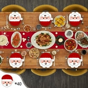 hengsof Christmas Paper Plates and Napkins Sets Santa Claus,Snowman Disposable Dinner Tableware Set Party Supplies