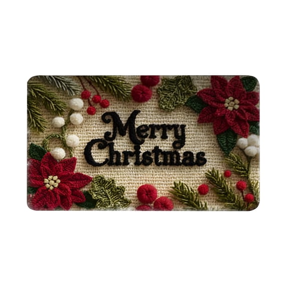 hengsof Christmas Rug Kitchen Bathroom Rugs for Entryway,Washable Soft Non-Slip Christmas Tree Santa Claus Area Rug,Door Mat for Winter Living Room Bedroom Holiday Decor