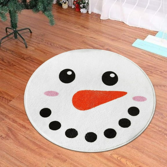 hengsof Christmas Soft Round Door Mat Indoor Entry Rug Cozy Small Area Rug Front Door Rug Non Slip Cute Indoor Floor Rugs for Bedroom Bathroom Kitchen
