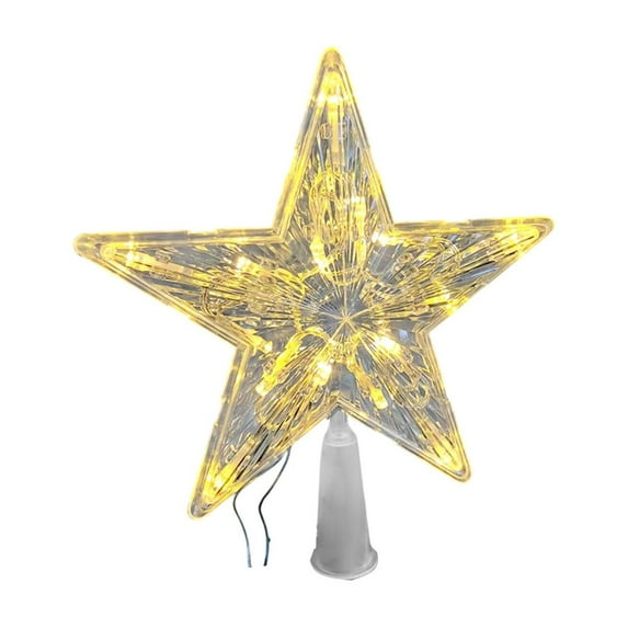 hengsof Christmas Tree Topper Star LED Lighted Star Tree Top, 5-Point Star Night Light Treetop, Small Xmas Tree Decor for Christmas