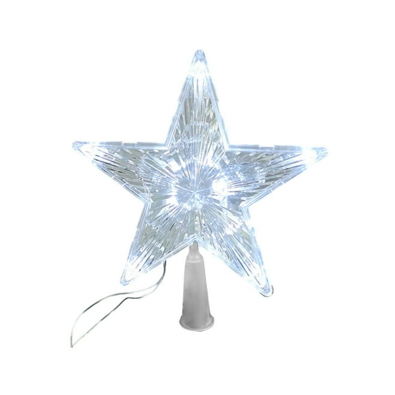 hengsof Christmas Tree Topper Star LED Lighted Star Tree Top, 5-Point Star Night Light Treetop, Small Xmas Tree Decor for Christmas