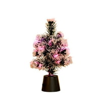 hengsof Colorful Fiber Optic Christmas Tree, Artificial Mini Christmas Tree, Tabletop Small Xmas Tree with Stars Holiday Home Decorations