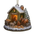 thumbnail image 1 of hengsof Cozy Farm Cottage Themed Christmas Pendant Flatbed Car Acrylic Ornament for Tree Branches Shelves Farmhouse-Style Home Ambiance Perfect for Christmas, 1 of 6