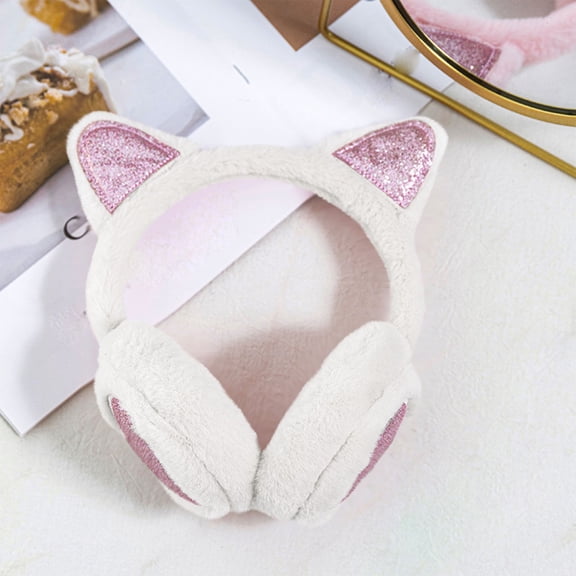 hengsof Cute Animal Ear Muffs Warm Cat Ear Earmuffs Cozy Ear Warmers for Girls Boys Kids Children