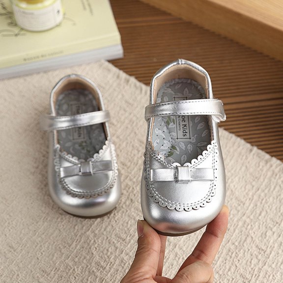hengsof Cute Bow Flat Shoes for Girls Soft Sole Comfortable Round Toe Casual Shoes Solid Color Princess Flat Shoes Suitable for Spring Summer