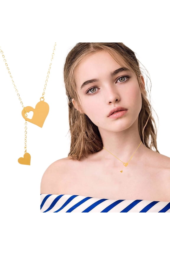Cute Heart Necklace Dainty Tiny Heart Pendant Choker Necklaces Small Heart Chain Necklace for Women Simple Gold Necklace for Women Trendy Jewelry