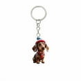 thumbnail image 1 of hengsof Dachshund-Themed Christmas Hat Acrylic Keychain Cute Pendant for Backpacks Car Keys Holiday Gift-Giving Daily Accessories Ideal for Christmas, 1 of 7