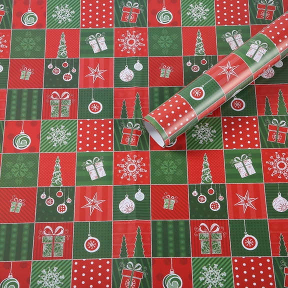 hengsof Double-Sided Printed Christmas Wrapping Paper Bouquet-Style Paper for Gift Box Packaging Holiday Party Presents Ideal for Christmas