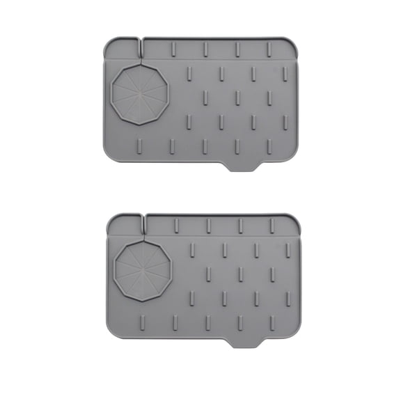 hengsof Double-sided Kitchen Sink Splash Guard, Silicone Sink Faucet Mat, Sink Draining Pad Behind Faucet, Kitchen Sink Accessories, Faucet Absorbent Mat