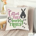 thumbnail image 1 of hengsof Easter Pillow Covers 17.72inches Bunny Easter Eggs Throw Pillow Covers Spring Floral Rabbit Decorative Outdoor Pillowcases Cotton Linen Cushion Covers for Couch Sofa Bedroom, 1 of 6