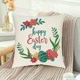 thumbnail image 1 of hengsof Easter Pillow Covers 17.72inches Bunny Easter Eggs Throw Pillow Covers Spring Floral Rabbit Decorative Outdoor Pillowcases Cotton Linen Cushion Covers for Couch Sofa Bedroom, 1 of 6