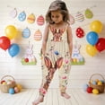 thumbnail image 1 of hengsof Easter Printed Romper for Girls Casual Loose Sleeveless Suspender Romper Fashionable Backless Pocket Overalls for Children 1-6 Years, 1 of 5