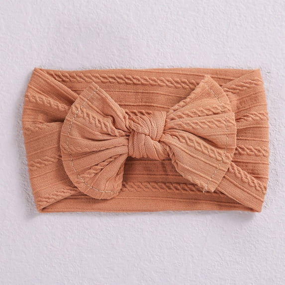 hengsof Elastic Solid Color Headband for Baby Girls, Stylish Bow Soft Wide Headband for Babies, Cute Comfortable Everyday Headscarf