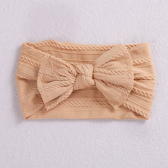 hengsof Elastic Solid Color Headband for Baby Girls, Stylish Bow Soft Wide Headband for Babies, Cute Comfortable Everyday Headscarf