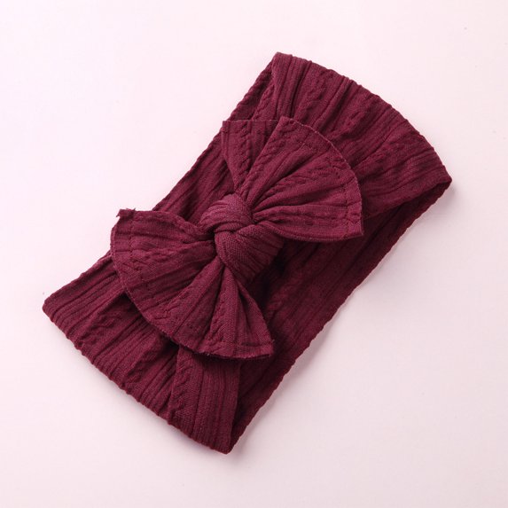 hengsof Elastic Solid Color Headband for Baby Girls, Stylish Bow Soft Wide Headband for Babies, Cute Comfortable Everyday Headscarf