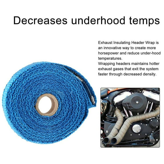 hengsof Exhaust Heat Wrap Roll, Exhaust Heat Header WrapTies, Silver Fiberglass Pipe Wrap Exhaust Heat Shield Tape for Car, Motorcycle Exhaust Manifold Pipes