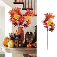 thumbnail image 1 of hengsof Fall Artificial Plants Stems Indoor In Vase, Faux Autumn Silk Maple Leaves Branches For Home Bedroom Livingroom Office Decoration, Green Yellow Orange-red Fake Leaf For Harvest Festival Décor, 1 of 6