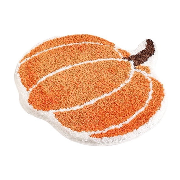 hengsof Fall Bathroom Rugs, Thanksgiving Pumpkin Bath Mat, Orange Pumpkin Bathroom Rug Non Slip Washable, Absorbent Bath Mats Quick Dry Shower Rug, Fall Decorations for Home