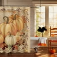 thumbnail image 1 of hengsof Fall Pumpkins Maple Leaf Shower Curtain, Autumn Leaves Harvest Thanksgiving Farmhouse Watercolor Seasonal Bathroom Curtain Punch-free, 1 of 6