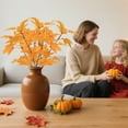 thumbnail image 1 of hengsof Fall Thanksgiving Artificial Maple Leaves Branches, Fake Autumn Floral Pumpkin Picks, Faux Silk Fall Leaves Stems Bundles for Halloween Home Indoor Outdoor Arrangement, 1 of 6
