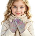 thumbnail image 1 of hengsof Fall Winter Gloves Full Finger for Boys Girls - Kids Thick Thermal Knitted Gloves for Cold Weather 3-8Y, 1 of 4