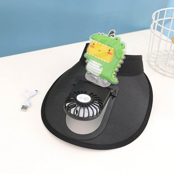 hengsof Fashionable Kids Sun Visor Sun Protection Hat with USB Fan Boys Girls UPF 50  Sun Protection Hat Wide Brim Visors Fan Caps