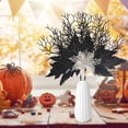 thumbnail image 1 of hengsof Faux Halloween Floral Picks Tabel Centerpieces Decoration, Artificial Gothic Black Orange Eucalyptus Leaves Flowers Stems Picks Bouquet Decor, 1 of 7