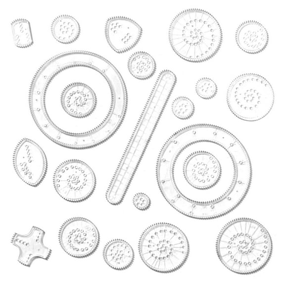 hengsof Flourishing Curve Scale Board Universal Ruler Drawing Set Doodle Pattern Drawing Board Set