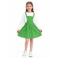 thumbnail image 1 of hengsof Girl Solid Color Overall Dress with Shoulder Straps and Suspenders Set, 1 of 6