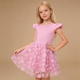 thumbnail image 1 of hengsof Girl's Ruffled Sleeve Round Neck Floral Print Dress Fashion Layered Mesh Pouf Dress Cute Birthday Party Princess Dress, 1 of 6