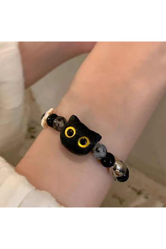 Girlfriend Cute Beaded Ceramic Bracelet, Adjustable Minority Style Jewelry for Women, Exquisite Couple Matching Accessory, Versatile Stackable Gift