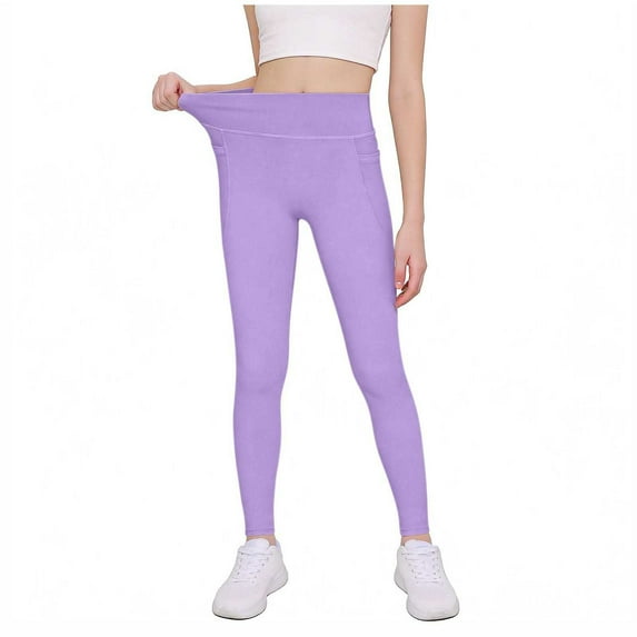 hengsof Girls Athletic Leggings Kids High Waisted Activewear Dance Workout Running Yoga Pants