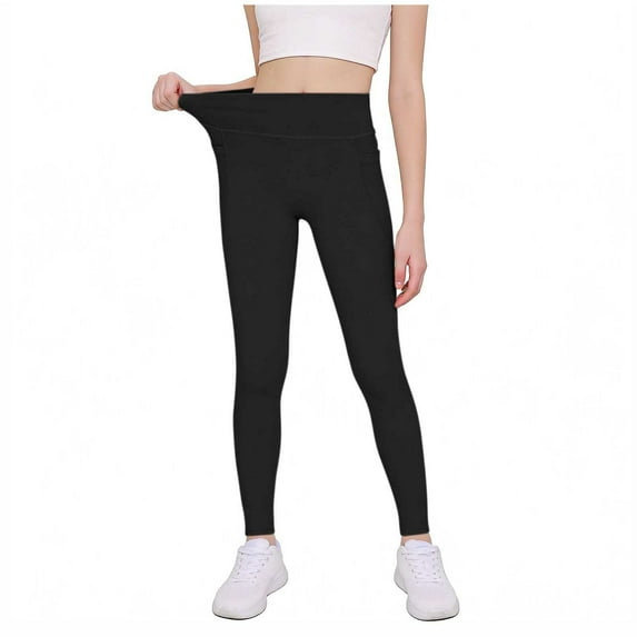 hengsof Girls Athletic Leggings Kids High Waisted Activewear Dance Workout Running Yoga Pants