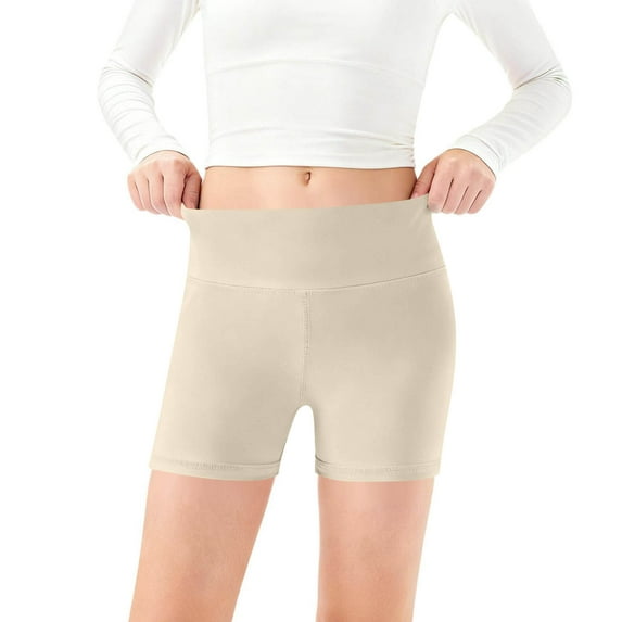 hengsof Girls Athletic Shorts Kids High Waisted Yoga Dance Biker Shorts Comfy Gymnastics Shorts 5-14Y