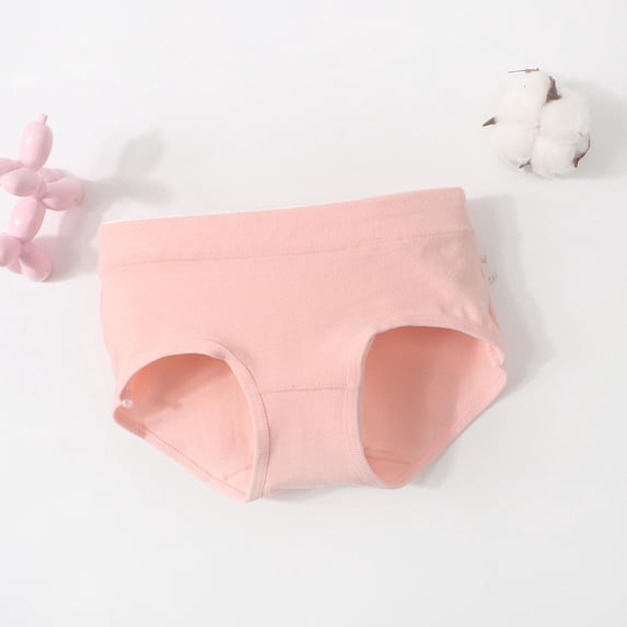 hengsof Girls Basic Cotton Briefs for 1-8 Years Solid Color Soft Underwear for Everyday Comfortable Essential Wear for Toddlers
