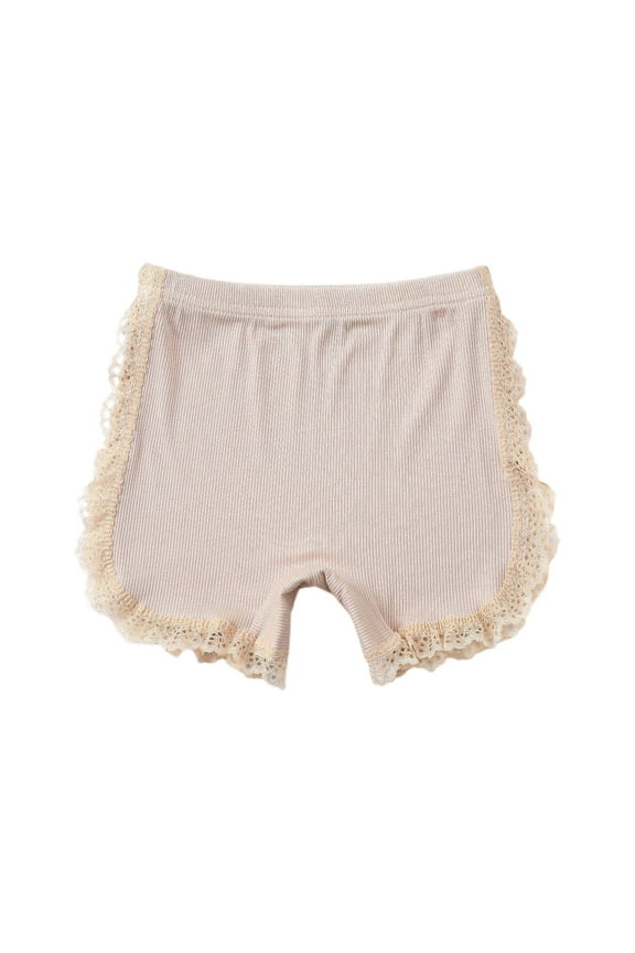 Girls' Bow Tie Safety Shorts, Comfortable Cute Lace Trimmed Boxer Briefs, Stylish Everyday Leggings, Ages 3-8