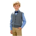 thumbnail image 1 of hengsof Girls Boys School Uniform Sweater Vest Button Down V-Neck Classic Soild Knit Cardigan Tops, 1 of 2