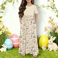 thumbnail image 1 of hengsof Girls Casual Maxi Floral Dress Short Sleeve Dresses with Pockets, 1 of 6