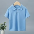 thumbnail image 1 of hengsof Girls Casual Solid Color Lapel Shirt Short Sleeve Cotton Button Up Top Suitable for Children Everyday Wear Sizes 4-13, 1 of 3