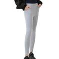 thumbnail image 1 of hengsof Girls' Cotton Leggings with Pockets, High Waisted Full Length Stretch Yoga Pants, Solid Color Soft Casual Leggings, Sizes 2-15 Years, 1 of 3