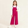 thumbnail image 1 of hengsof Girls Cotton Overalls Kids Cute Adjustable Straps Wide Leg Jumpsuit with Pockets 2-15 Years, 1 of 8