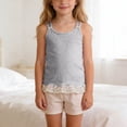 thumbnail image 1 of hengsof Girls Cute Ruffled Sleeveless Double Strap Tank Top, Daily Breathable Soft Layering Undershirt for 3-13 Years, 1 of 8