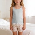 thumbnail image 1 of hengsof Girls Cute Ruffled Sleeveless Double Strap Tank Top, Daily Breathable Soft Layering Undershirt for 3-13 Years, 1 of 8