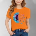 thumbnail image 1 of hengsof Girls Cute Sunflower Graphic Printed Short Sleeve T-Shirt Sweet Casual Pullover Stylish Crew Neck Top 3-15 Years, 1 of 4