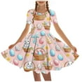 thumbnail image 1 of hengsof Girls Dance Dress with Easter Floral Print, Short Sleeve Round Neck Ballet Practice Tutu, Stretchy Leotard Costume for Toddler Teen 4-14 Years, 1 of 5