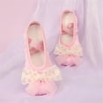 thumbnail image 1 of hengsof Girls Delicate Bow Ballet Shoes, Soft Sole Slip On Dance Slippers for Practice, Flexible Leather like Shoes for Ballet Class, Comfortable for Kids Feet, 1 of 8
