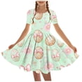 thumbnail image 1 of hengsof Girls Easter Print Ballet Practice Dress, Short Sleeve Round Neck Leotard Tutu for Dance Class Recital Costume,Kids Ages 4 to 14 Years, 1 of 5